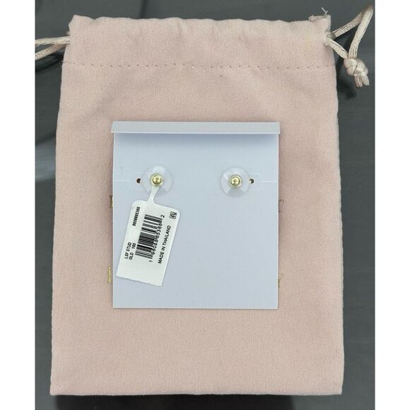 Kendra Scott x LoveShackFancy Gold Bow White CZ Stud Earrings - Picture 3 of 5